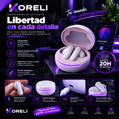 AUDÍFONOS INALÁMBRICOS BLUETOOTH KORELI